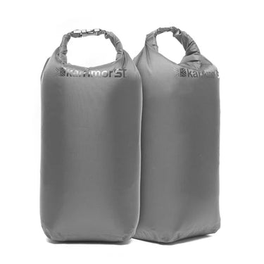 Grey rucksack liner dry bags with roll-top, twin pack