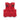 Red tactical MOLLE vest with front webbing, padded panels, and zipper closure