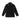 Black hooded rain shell jacket with full zip front and long sleeves.