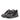 Black trekking shoes side view with textured panels and lace-up design