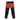 Outdoor cargo pants with black legs and rust-orange front and back panels