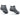 No-show ankle socks in light gray knit, curved heel and toe