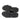 Black trekking shoes outsole view with rugged traction tread