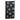 All-weather neck gaiter, flat, in black with small repeating logo patches and orange edge