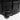 Black corner latch and wheel assembly on guitar layout rifle case