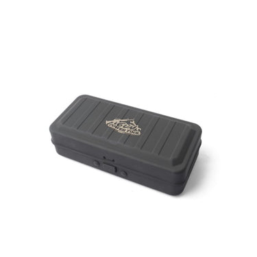 Black precision tool set storage case with lid and molded grip details