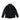 Black full-zip fleece sweater back view with stand collar and hem drawcord