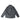Packable rain jacket in black, back view with hood and full-zip closure.