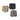 Set of double MOLLE multi pouches in black, tan, and gray with vertical webbing straps