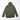 Olive green hooded zip-up jacket with front pockets and zipper closure