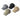 Five-pack mesh baseball caps in assorted colors, each with front logo patch