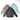 Packable rain jackets in taupe, mint blue, and black, each with a full-zip front.