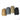 Four backpacks in tan, green, gray, and black with top handle and adjustable straps