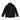 Full-zip fleece sweater in black with stand collar and front zipper closure
