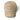 Beige mesh baseball cap back view with small emblem and short curved brim