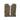Olive pilot short cuff leather gloves with suede-like palm patches