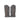 Gray pilot short cuff leather gloves with suede-like palm patches and stitching