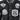 Black varsity leather jacket front with embroidered emblems and shield patches