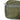 Olive green zipper pouch close-up with metal zipper pull and stitched front panel