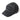 Black mesh baseball cap with front logo patch and short curved brim