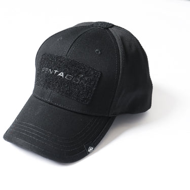 Black BB cap with front patch and adjustable strap at back