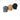 Three baseball caps: gray, tan, and black with front logos