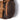 Brown kit bag side with zipper pocket and tan-trim pocket seam
