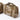 Tan camouflage mini duffel bag with top handle and hook-and-loop patch panel