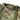 Green camo mini duffel bag top handle and front patch panel detail