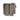 Olive green double MOLLE multi pouch with three front panels and vertical webbing straps