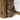 Close-up of tan tactical backpack front pocket with MOLLE webbing and hook strap hardware