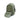 Olive green nylon backpack with front zip pocket and textured shoulder panel