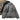 Gray softshell jacket with full-zip front and hooded stand collar