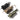 Set of three pistol magazine pouches in black, tan, and olive with MOLLE straps