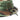 Boonie hat brim close-up in green and brown camouflage with tied chin cord