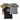 Set of three T-shirts in tan, grey, and black with logo prints