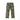 Green and brown camo combat pants with cargo pockets and drawcord hem tabs