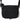 Black side messenger bag with zippered front compartment and adjustable shoulder straps