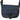 Midnight blue side messenger bag with front flap pocket, stitch panels, and logo emblem