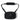 Horizontal sling pouch in black with zippered front pocket and adjustable shoulder strap