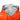 Emergency poncho, orange outer with hood opening and silver reflective interior