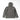 Gray rain shell jacket with hood and back shoulder seam detail