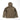 Tan rain shell jacket with hood, back yoke, and side pocket openings