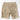 Cargo shorts, beige tan with cargo flap pockets and button waist