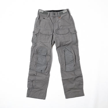 Wolf grey tactical cargo pants with multiple utility pockets and belt loops