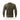 Olive drab wool pullover back view with gray shoulder panels