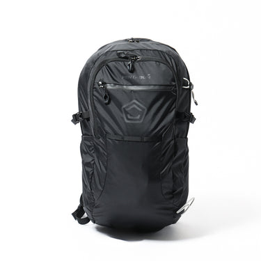Minor backpack, black, front zip pockets and webbing straps