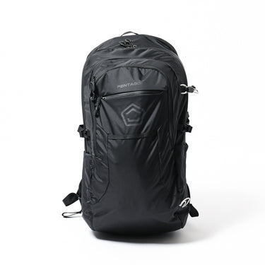 20L minor backpack in dark gray/black with front zip pocket and side straps