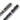 Tactical glassbreaker pen set: gun metal and black pens with slotted striker caps