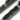Black tactical glassbreaker pen with metal ring accents and UZI logo on body